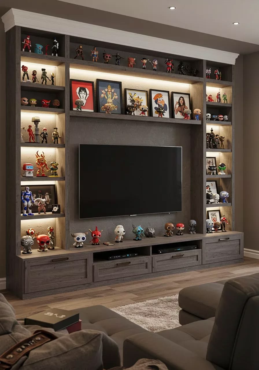 LED Collector's Entertainment Wall