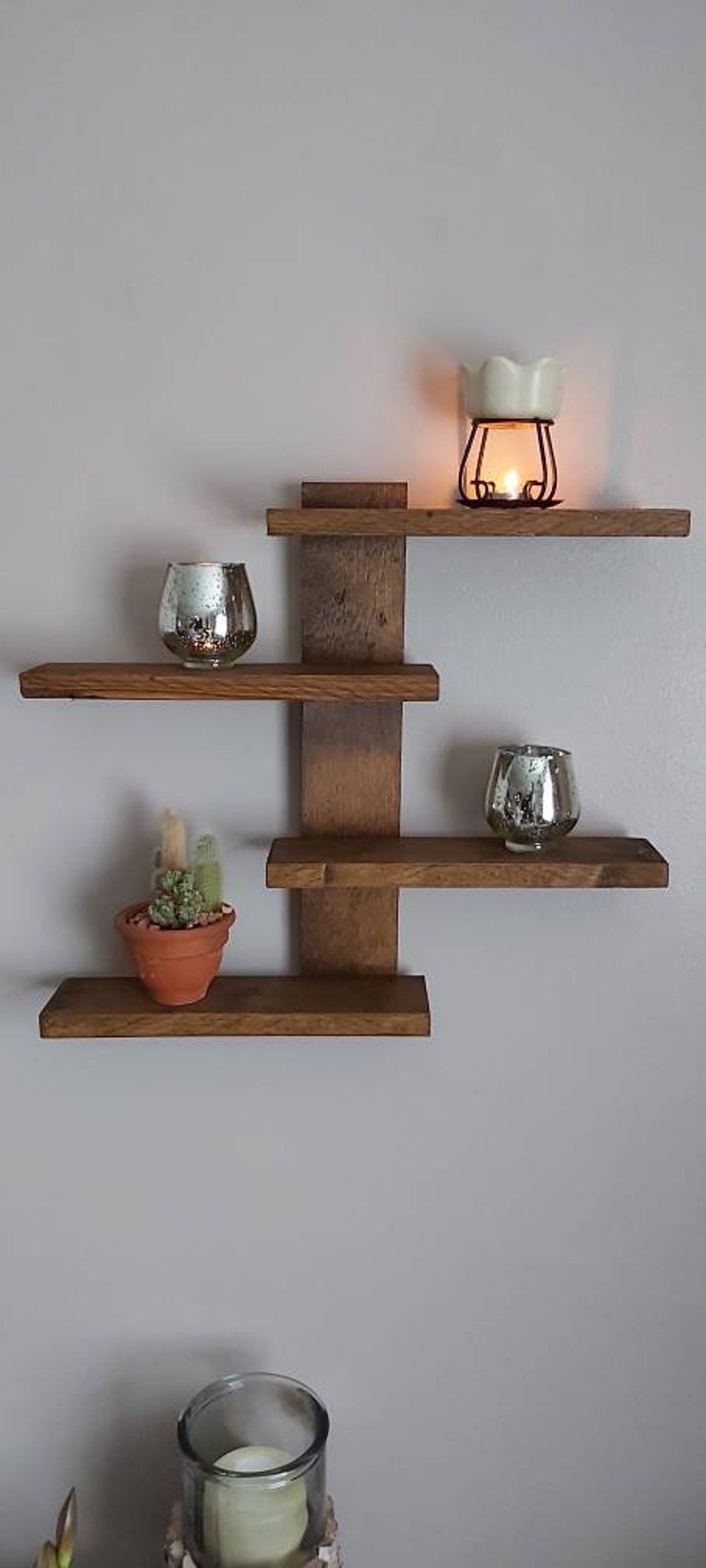 Rustic Zig-Zag Floating Shelf